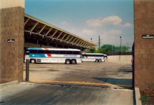 Greyhound buses waiting for me